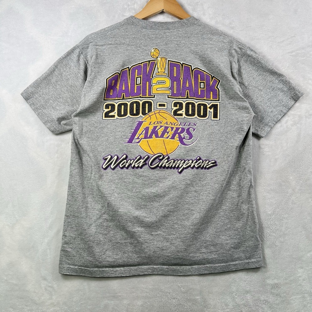 Vintage Y2K LA Lakers Back To Back World Champions Tshirt L